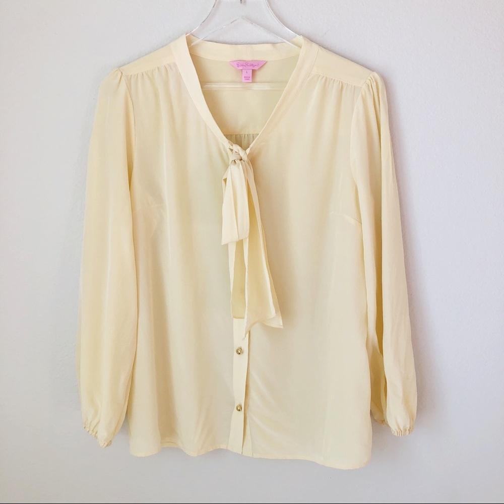 Lilly Pulitzer 100% Silk Austin Blouse Size L